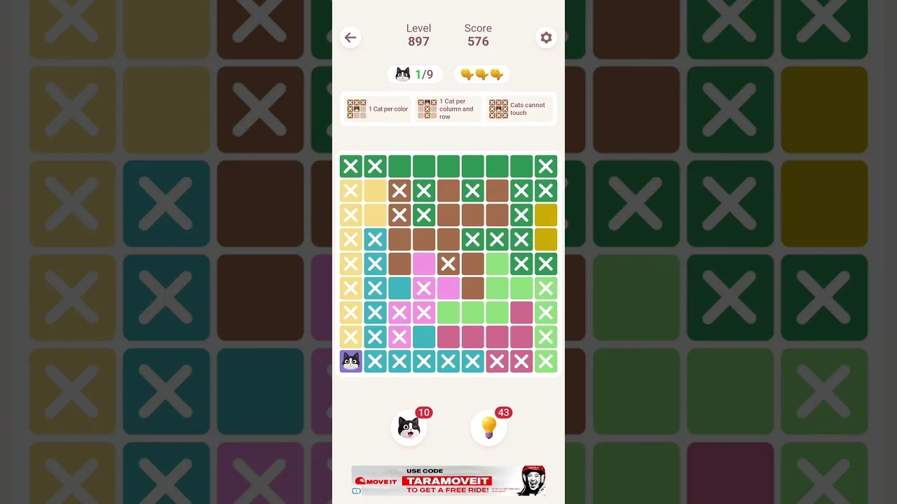 Meowdoku Level 897 board layout