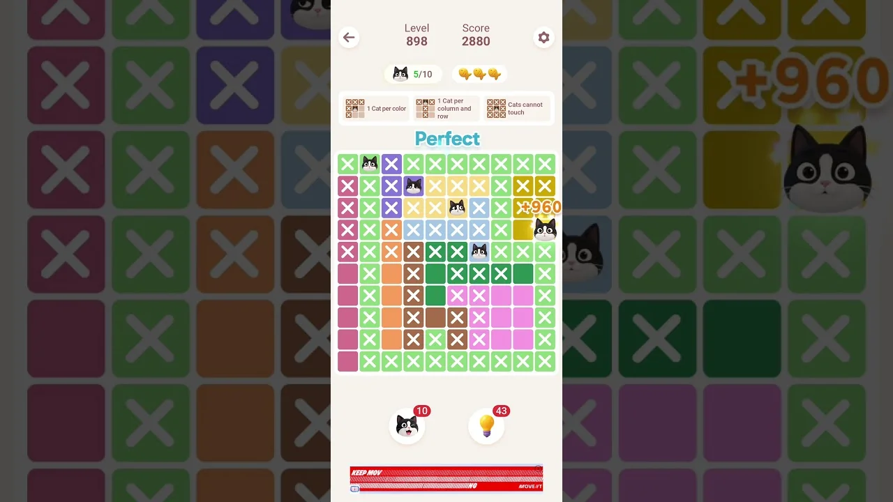 Meowdoku Level 898 board layout