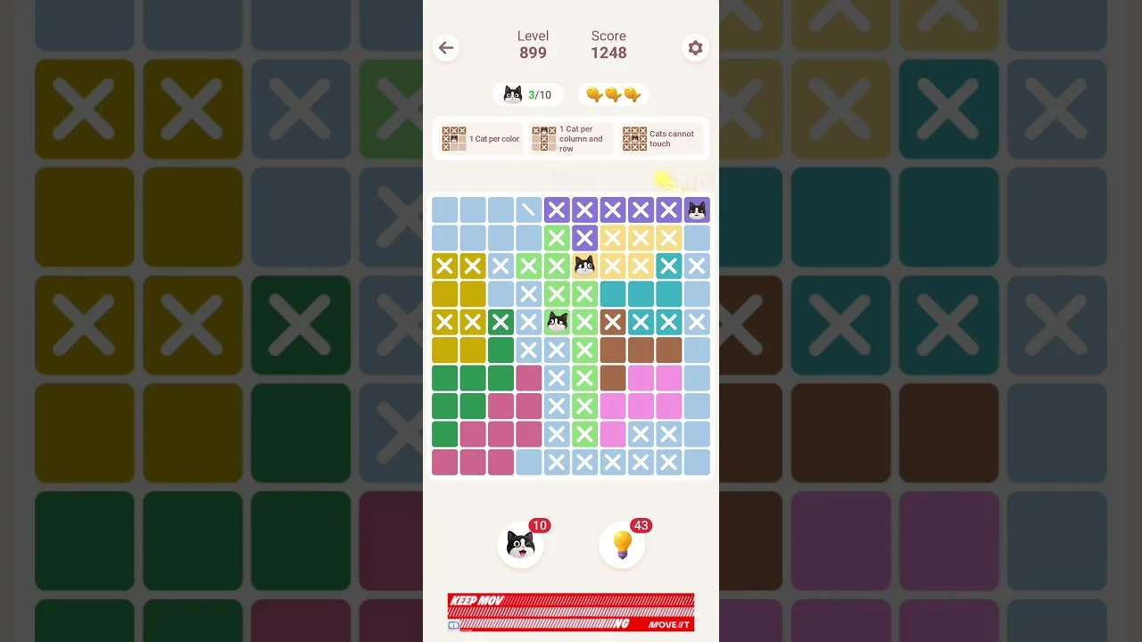 Meowdoku Level 899 board layout