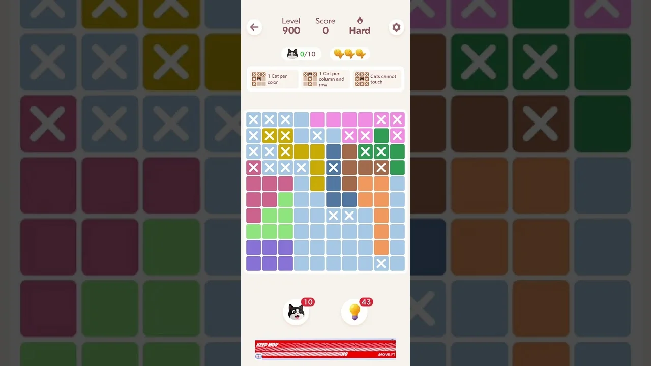 Meowdoku Level 900 board layout