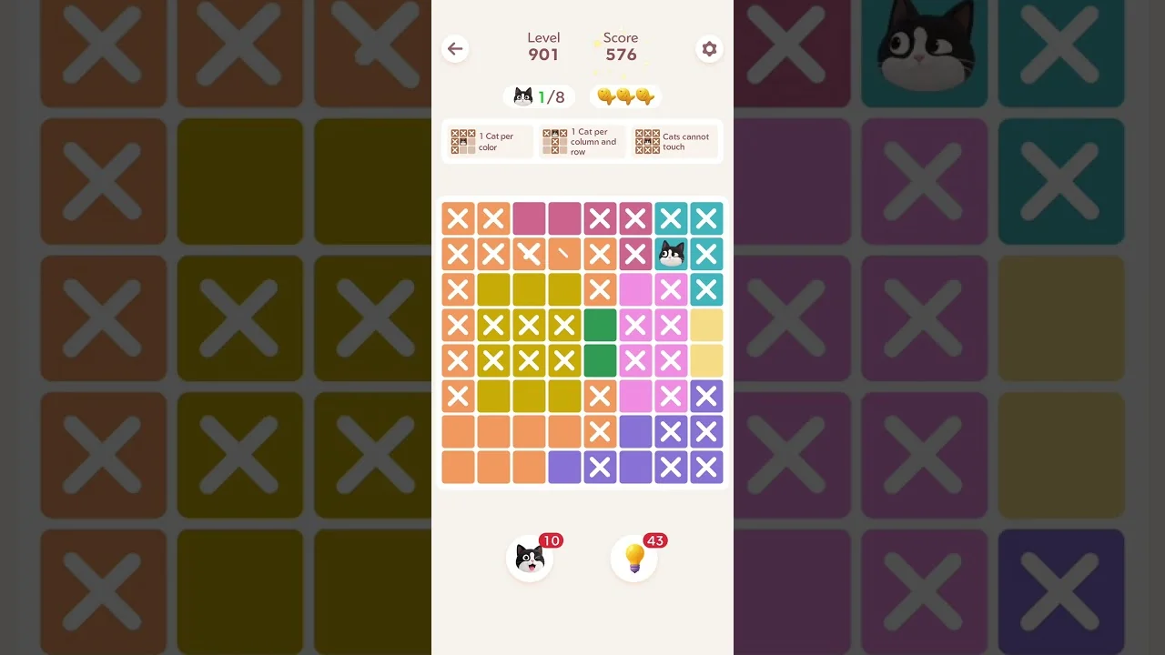 Meowdoku Level 901 board layout