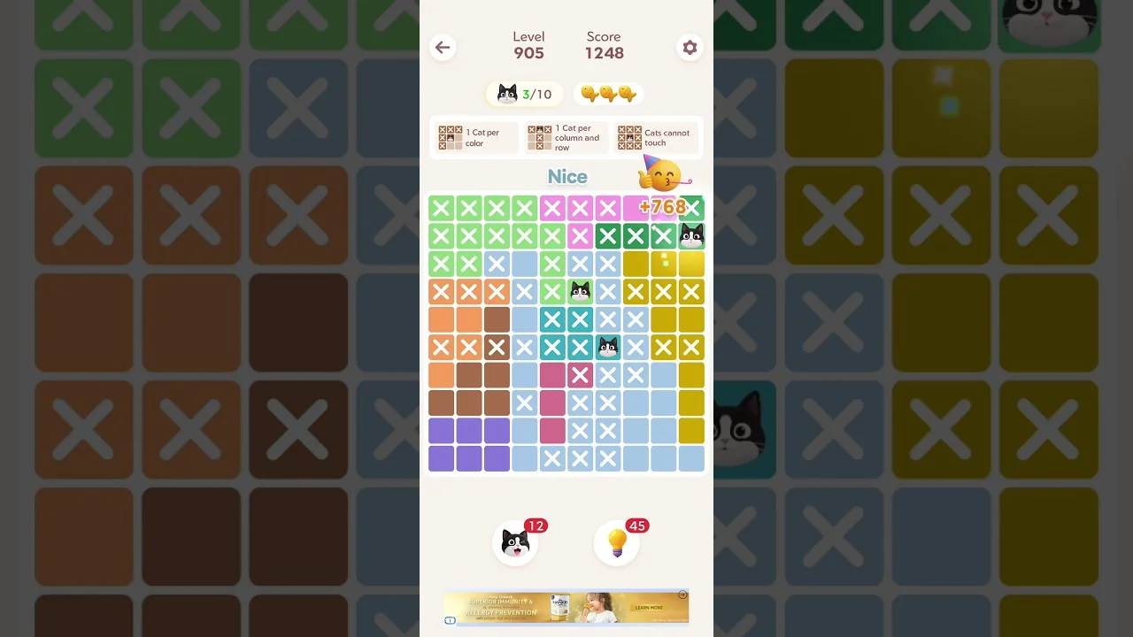 Meowdoku Level 905 board layout
