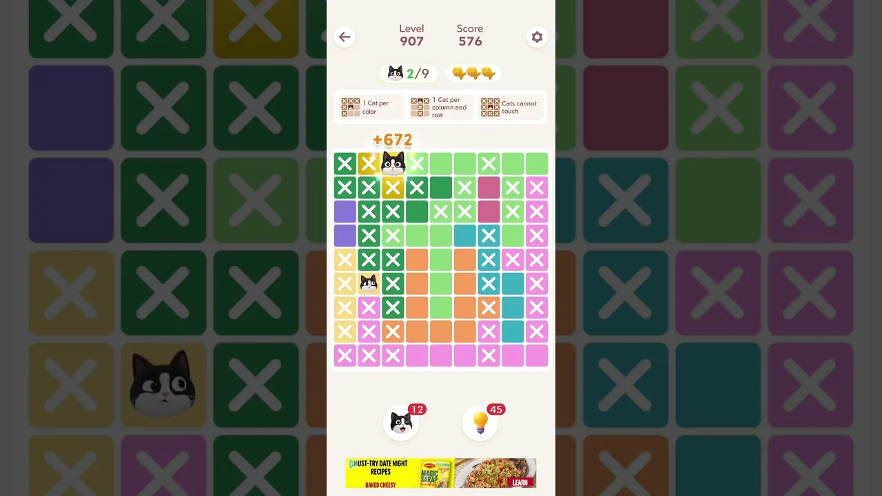Meowdoku Level 907 board layout