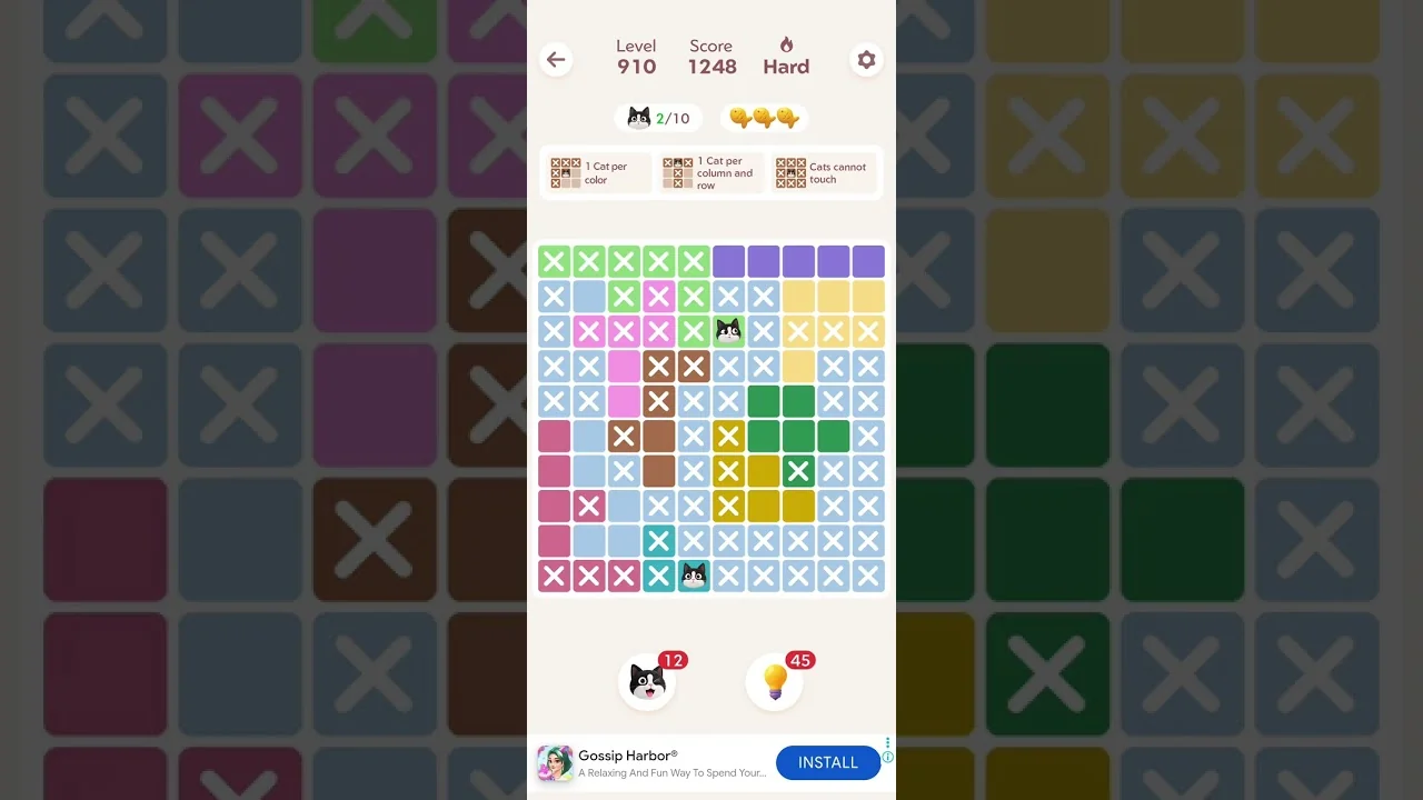Meowdoku Level 910 board layout