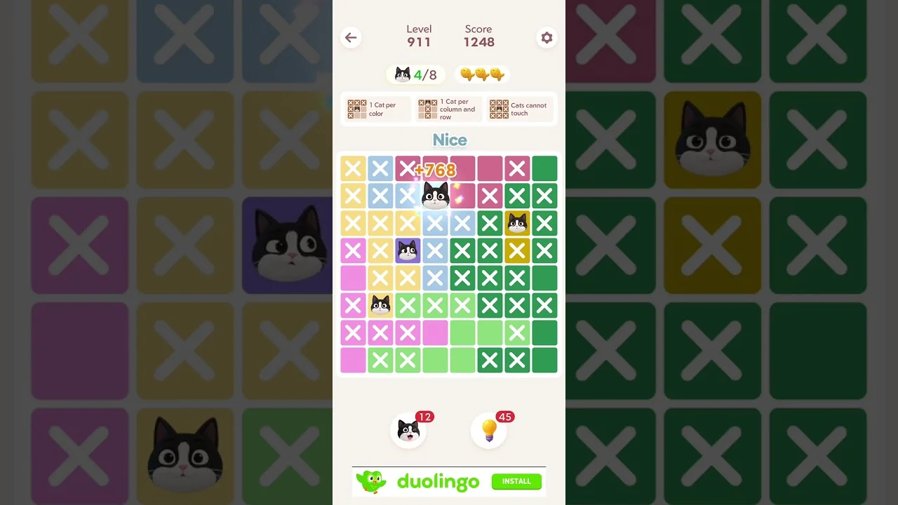Meowdoku Level 911 board layout