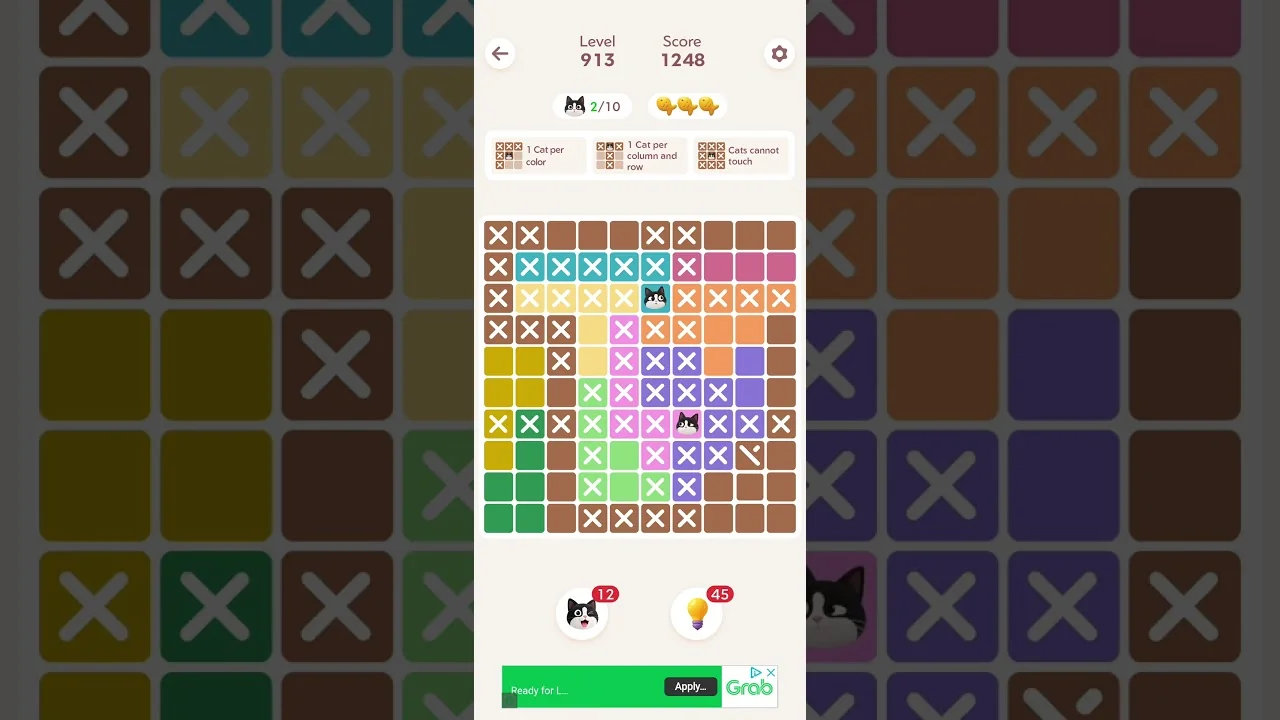 Meowdoku Level 913 board layout