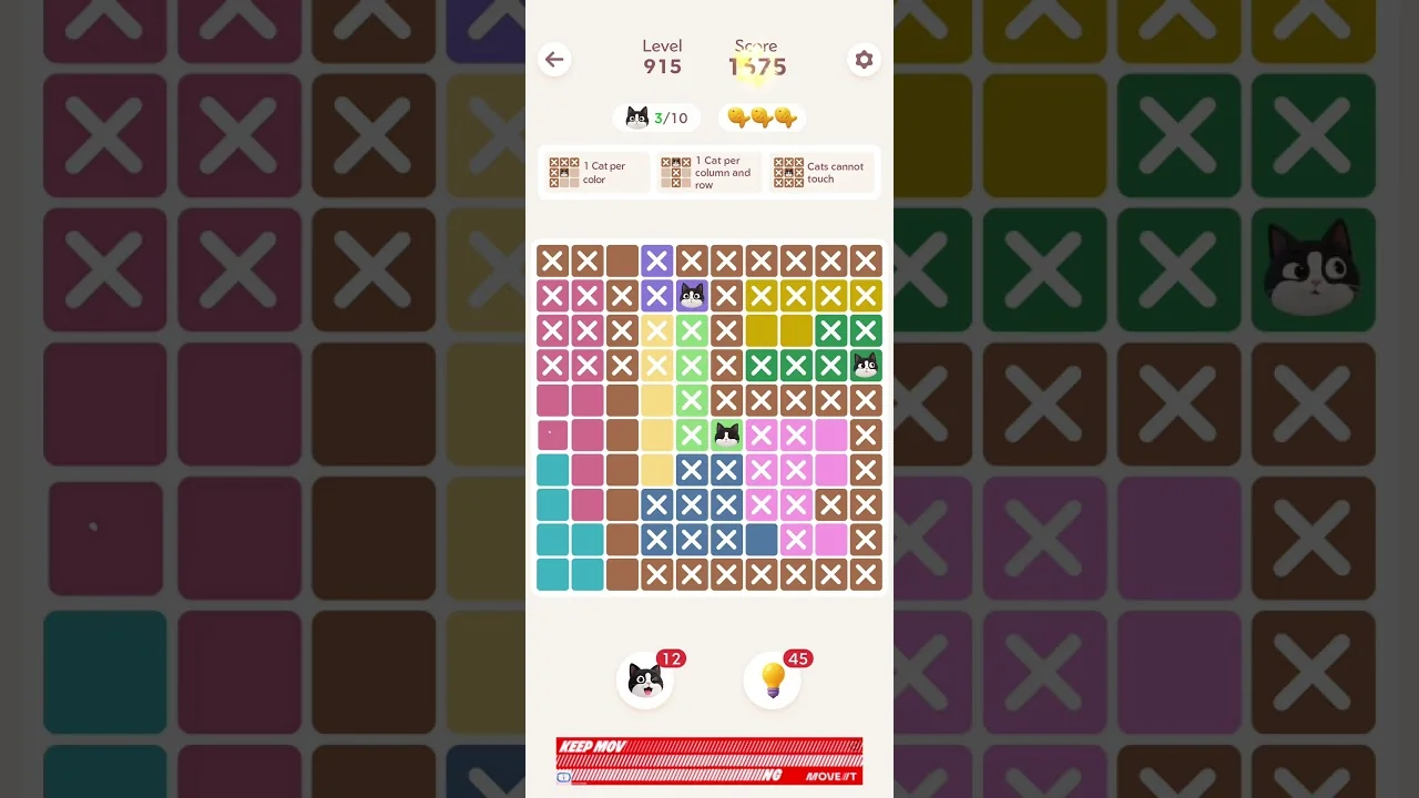 Meowdoku Level 915 board layout