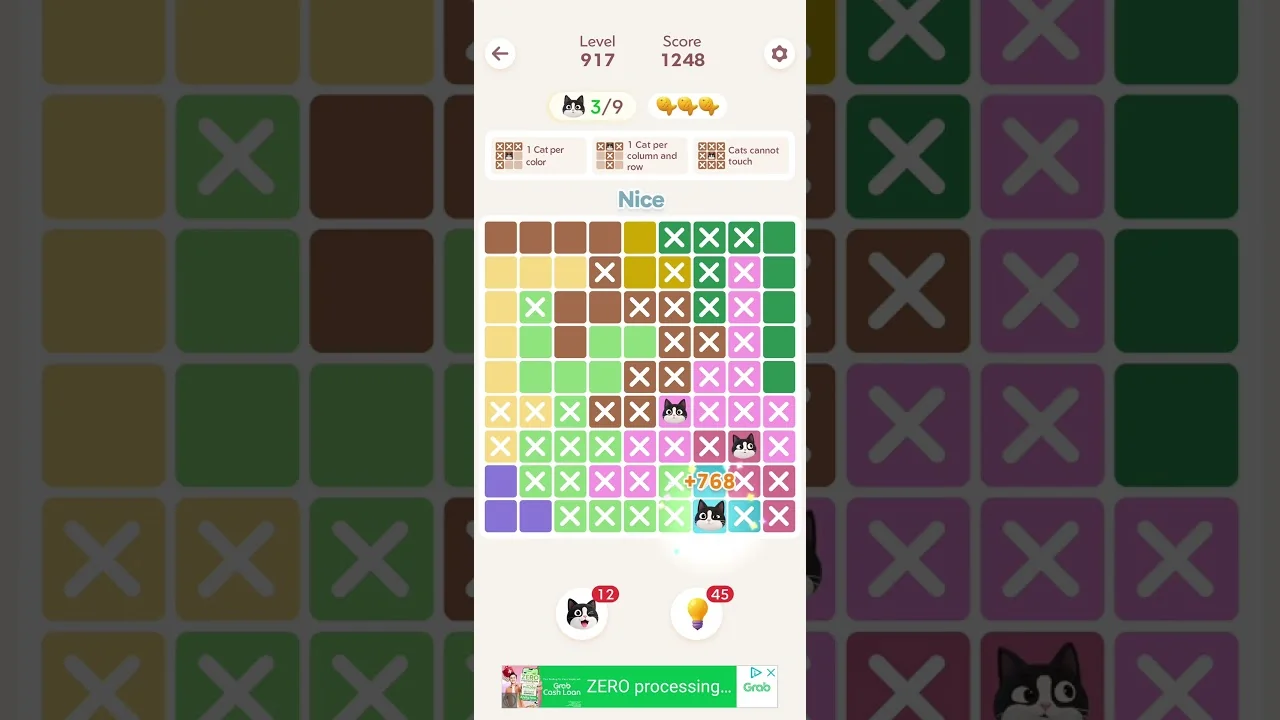 Meowdoku Level 917 board layout