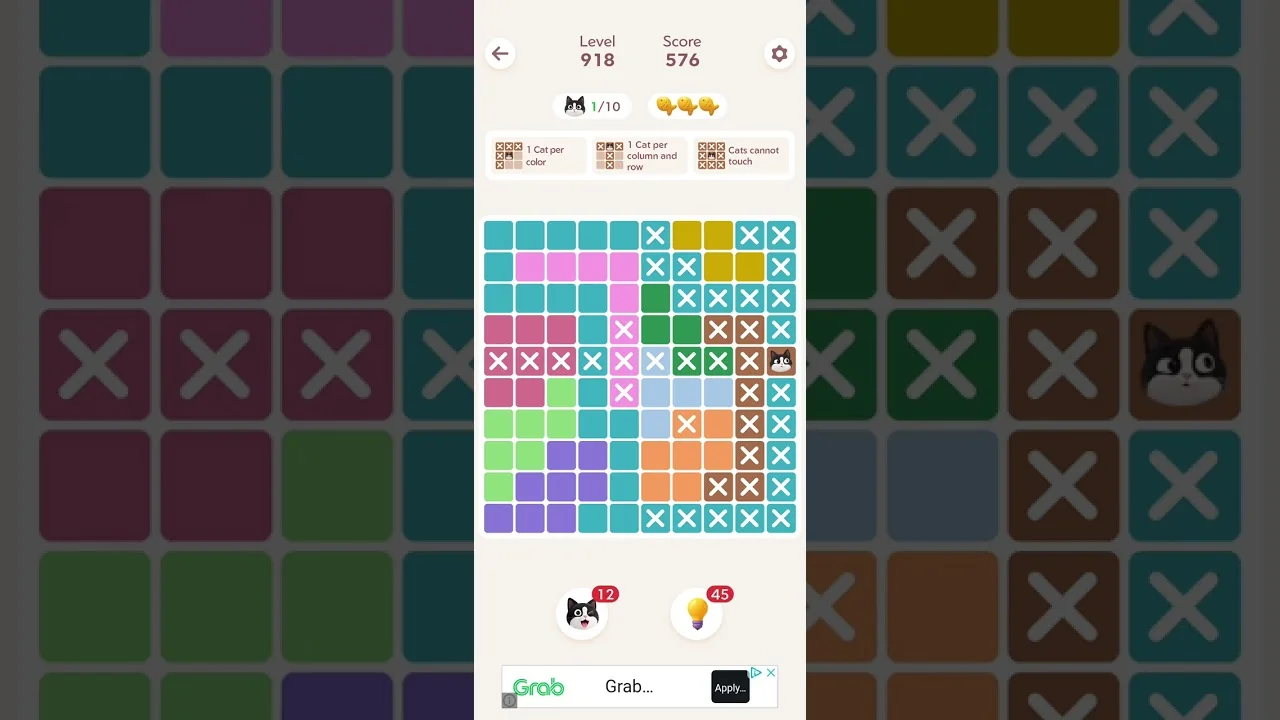 Meowdoku Level 918 board layout