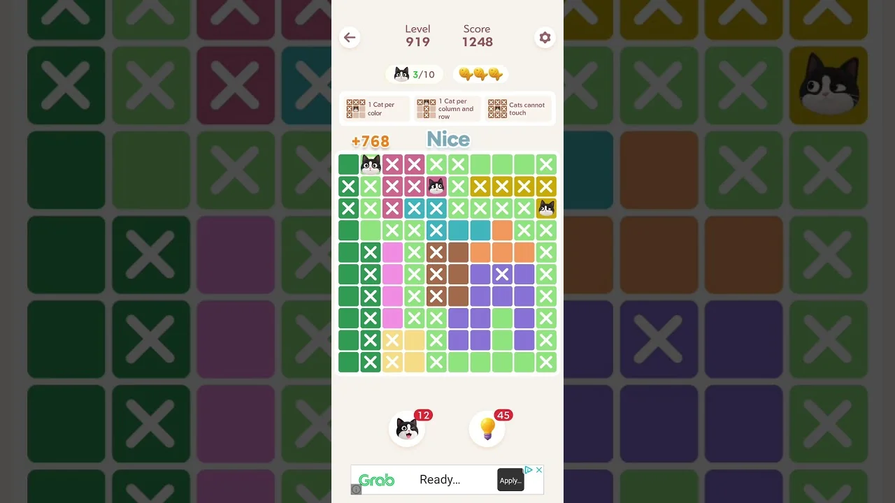Meowdoku Level 919 board layout