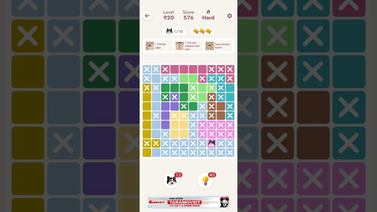 Meowdoku Level 920 board layout