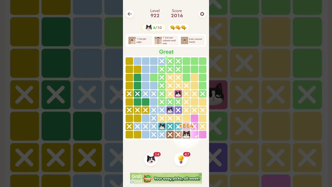 Meowdoku Level 922 board layout