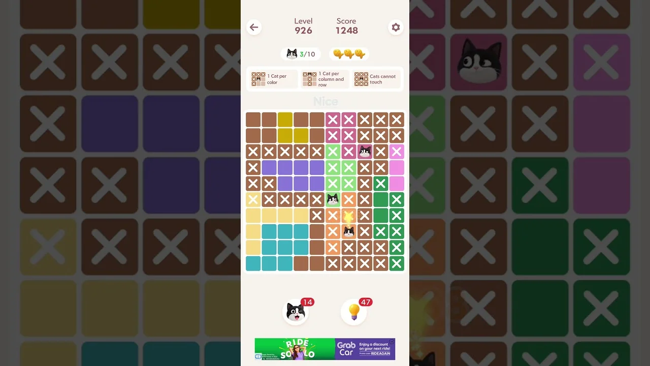 Meowdoku Level 926 board layout