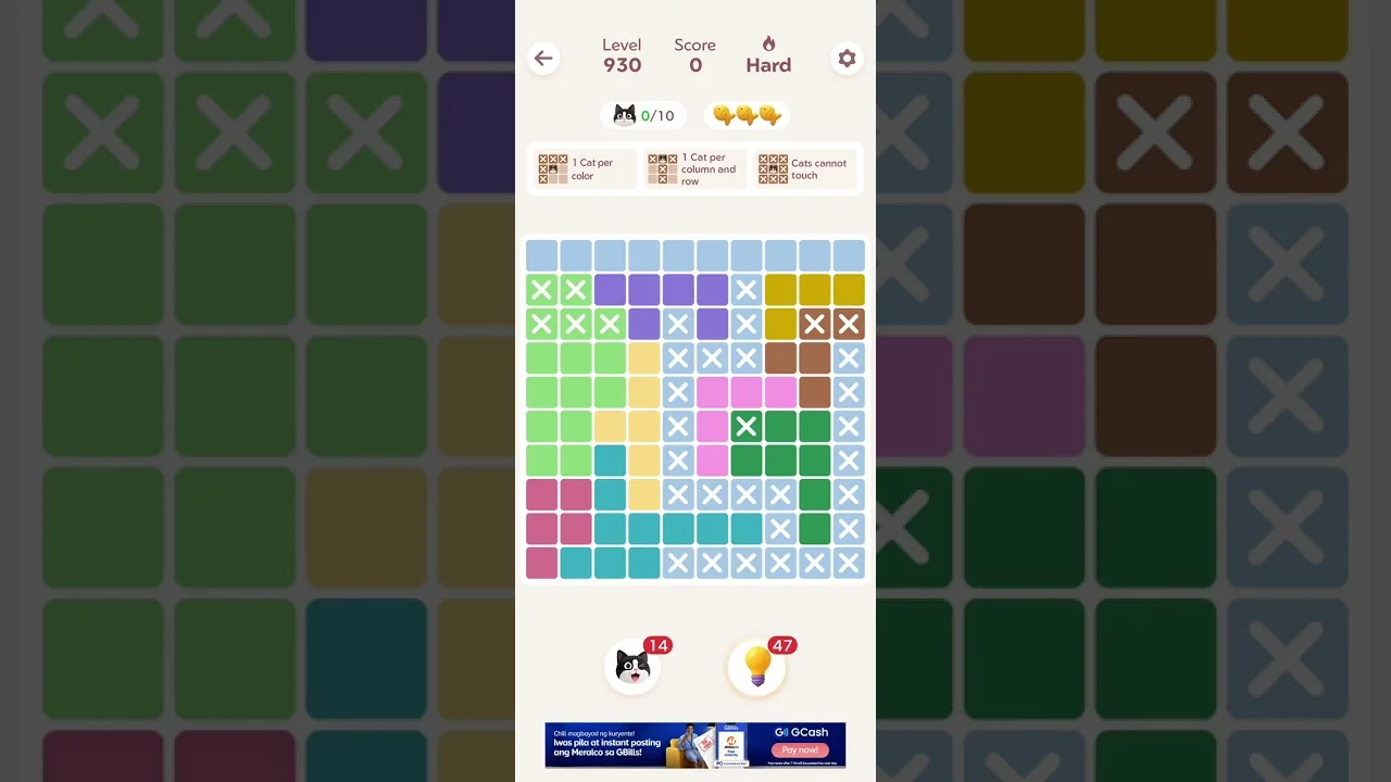 Meowdoku Level 930 board layout