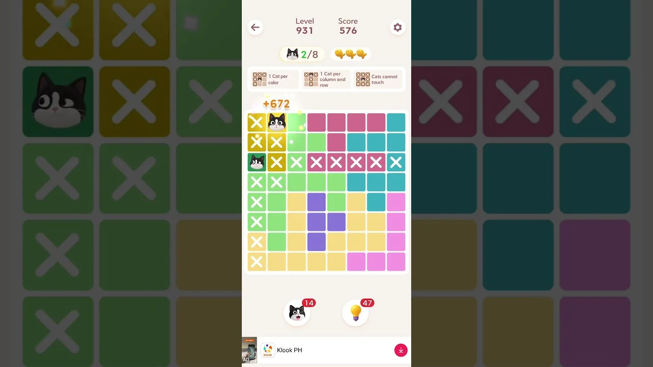 Meowdoku Level 931 board layout
