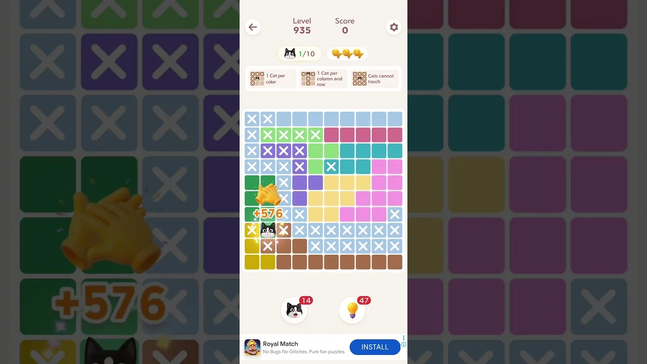 Meowdoku Level 935 board layout