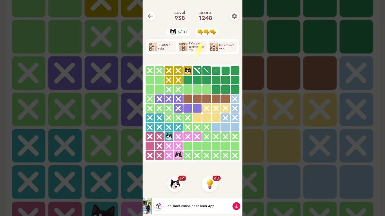 Meowdoku Level 938 board layout