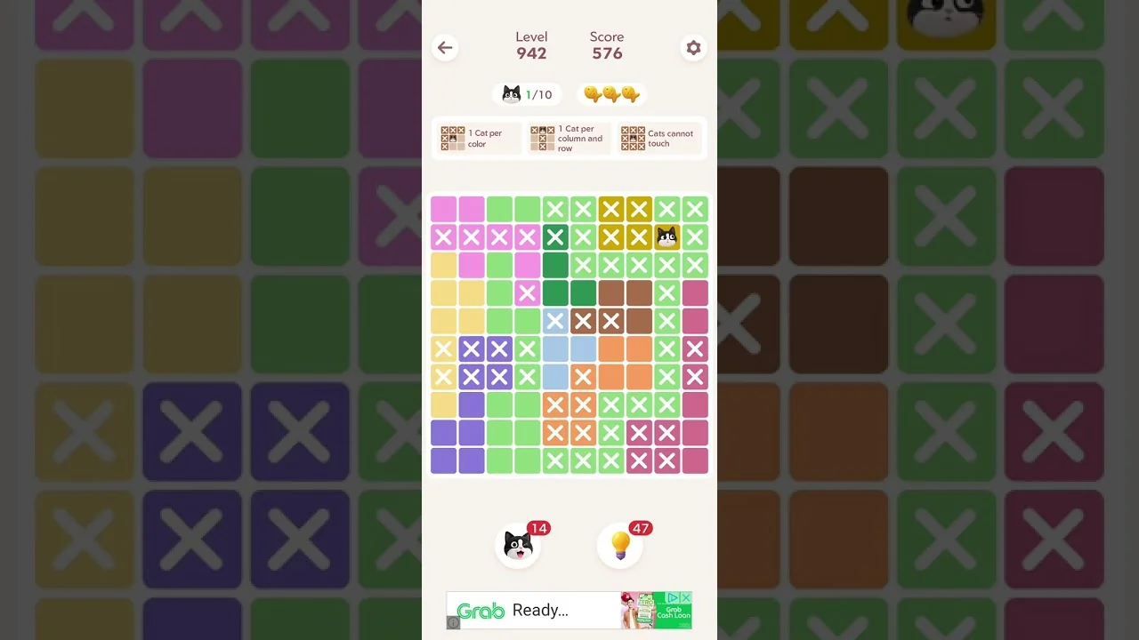 Meowdoku Level 942 board layout