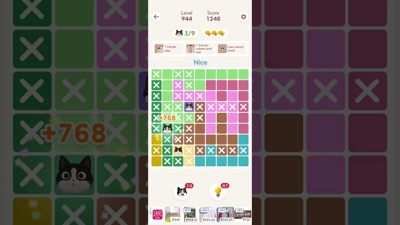 Meowdoku Level 944 board layout