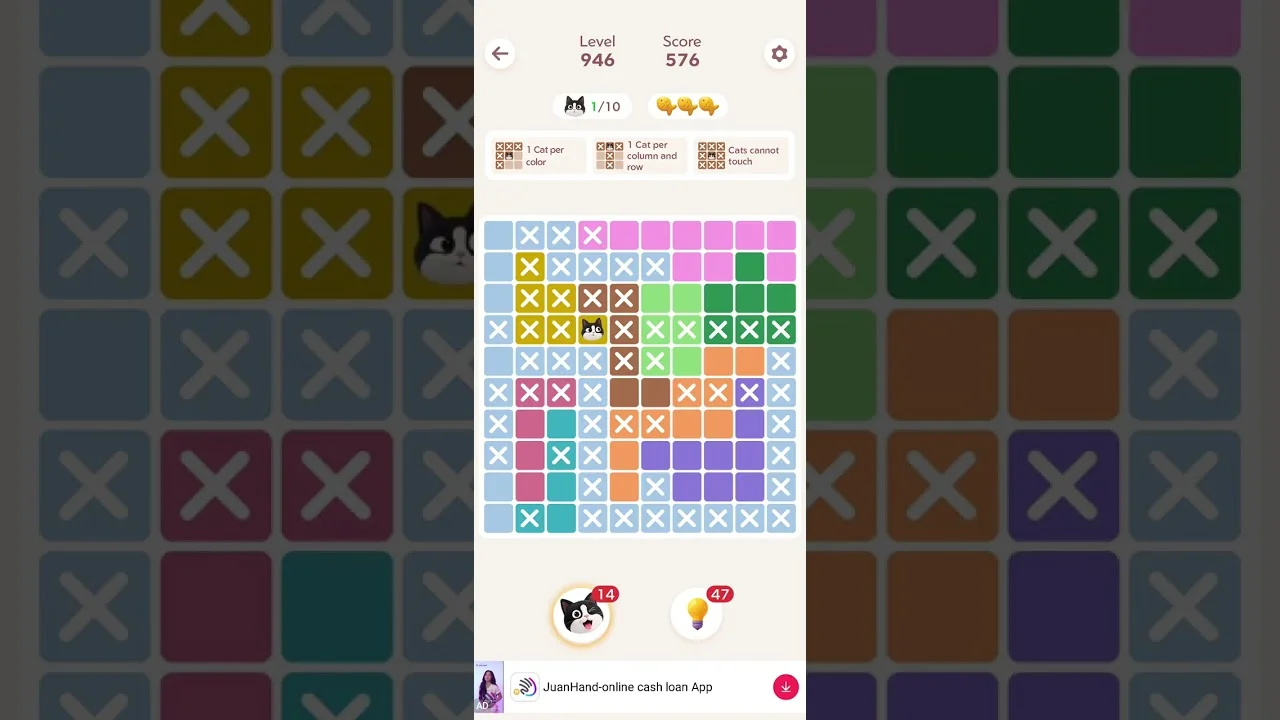 Meowdoku Level 946 board layout