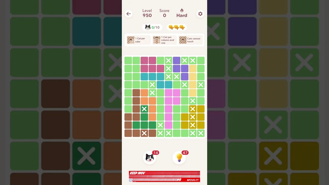 Meowdoku Level 950 board layout