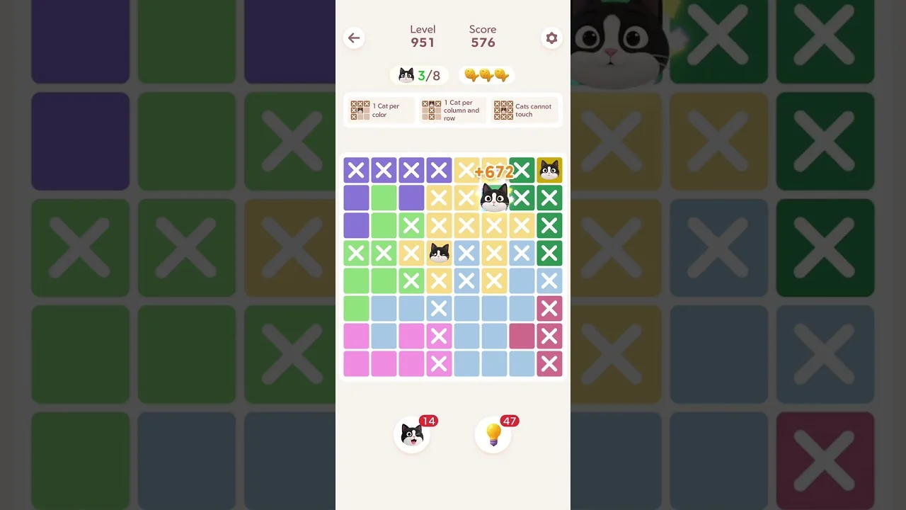 Meowdoku Level 951 board layout