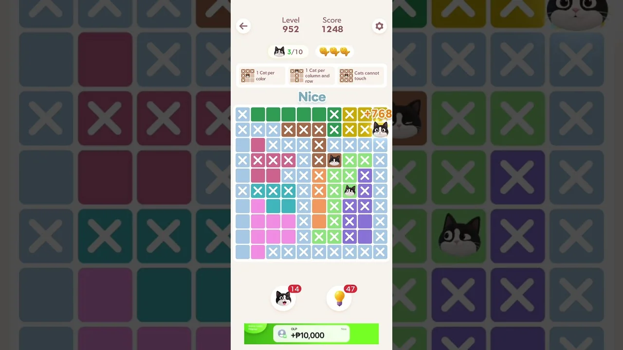 Meowdoku Level 952 board layout