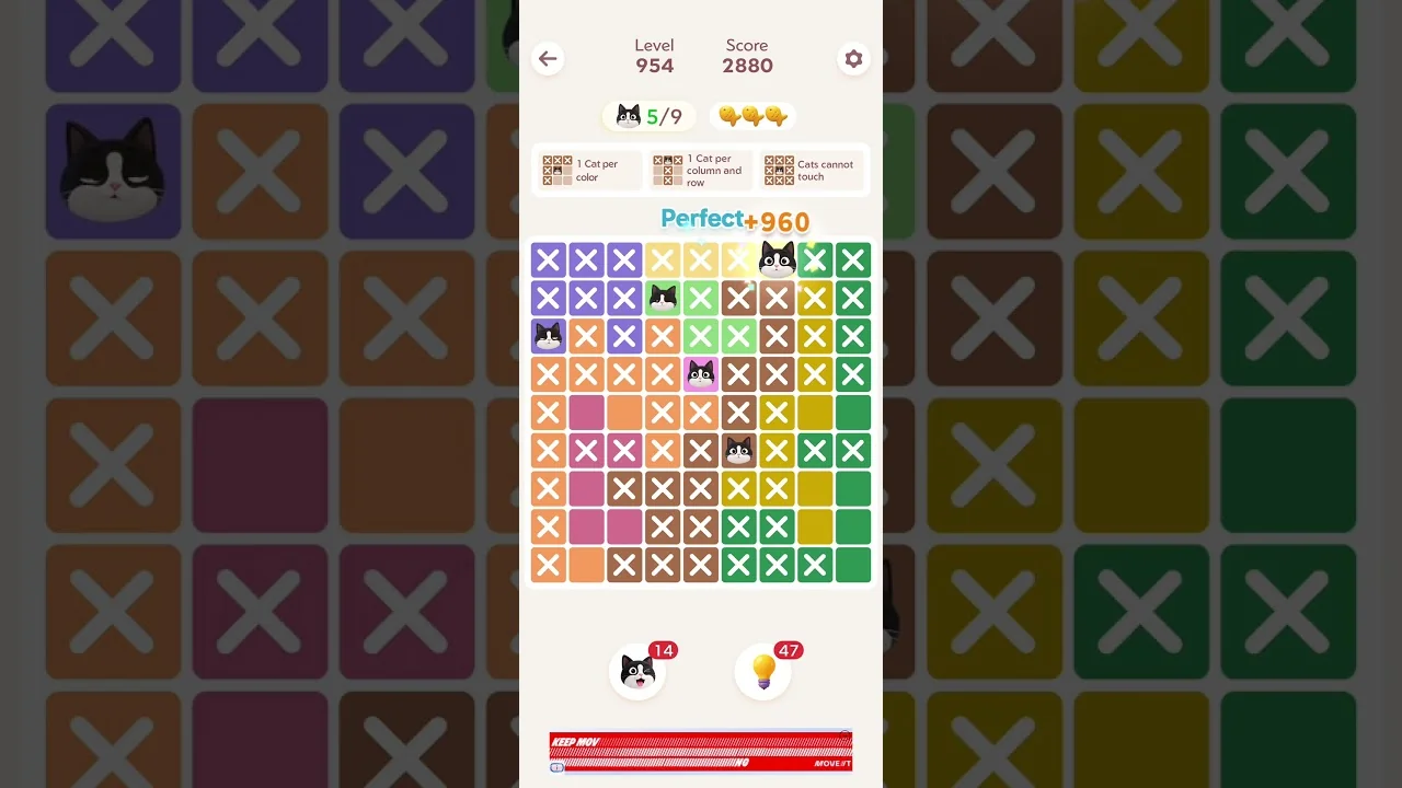 Meowdoku Level 954 board layout
