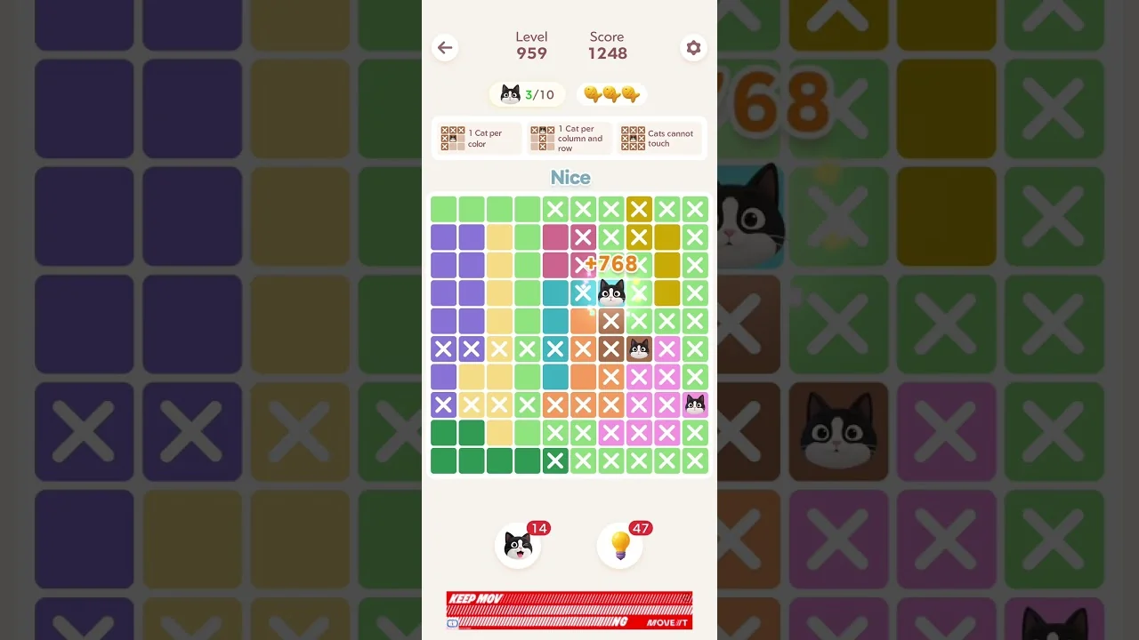Meowdoku Level 959 board layout
