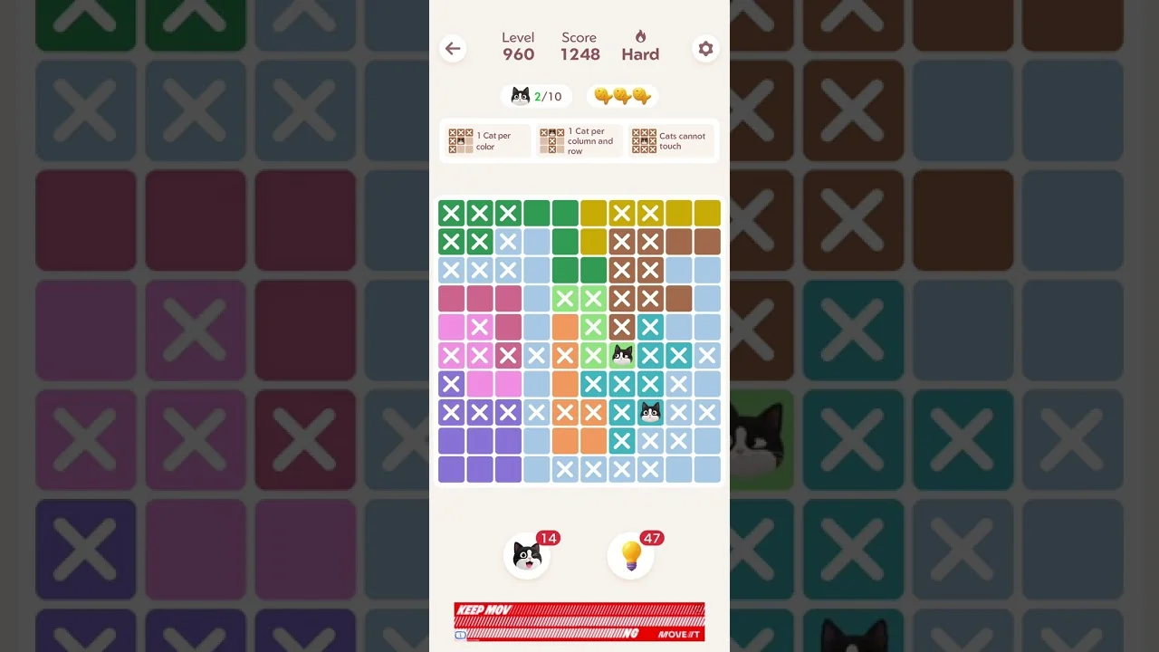 Meowdoku Level 960 board layout
