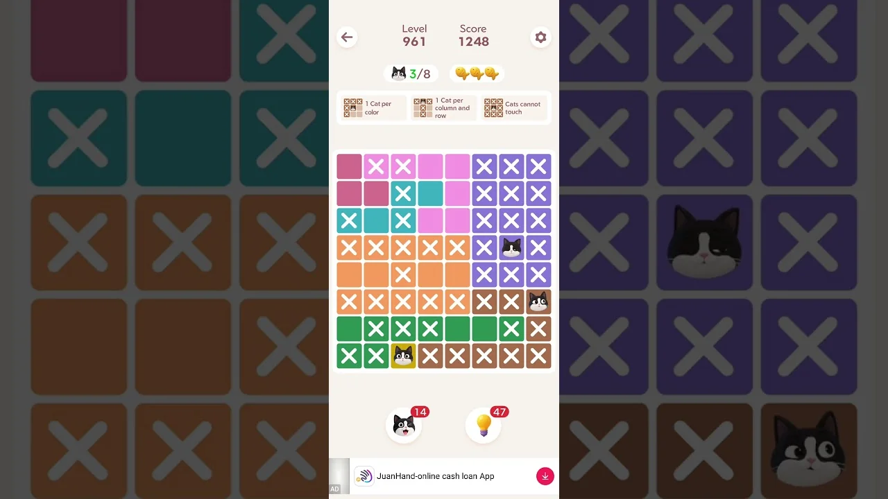 Meowdoku Level 961 board layout