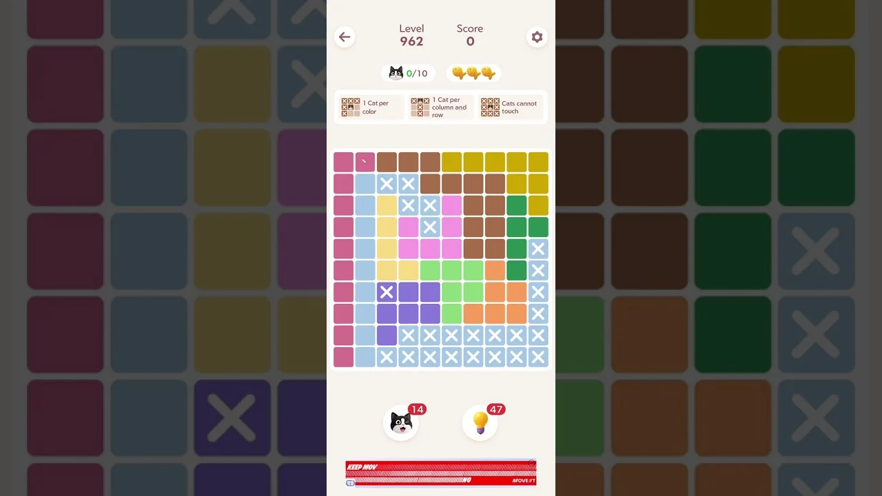 Meowdoku Level 962 board layout