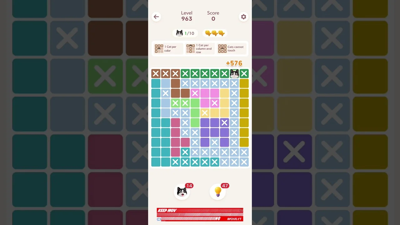 Meowdoku Level 963 board layout