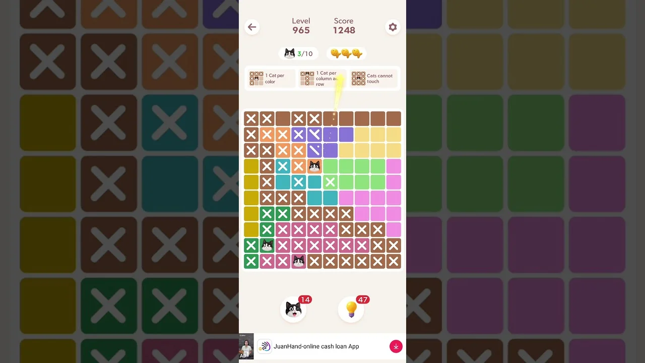 Meowdoku Level 965 board layout