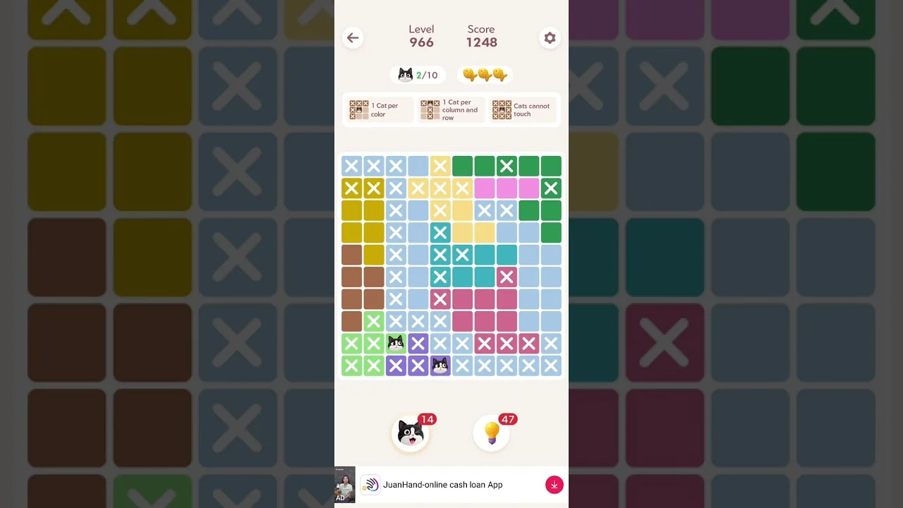 Meowdoku Level 966 board layout