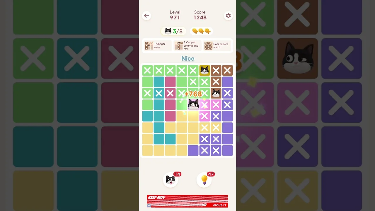 Meowdoku Level 971 board layout
