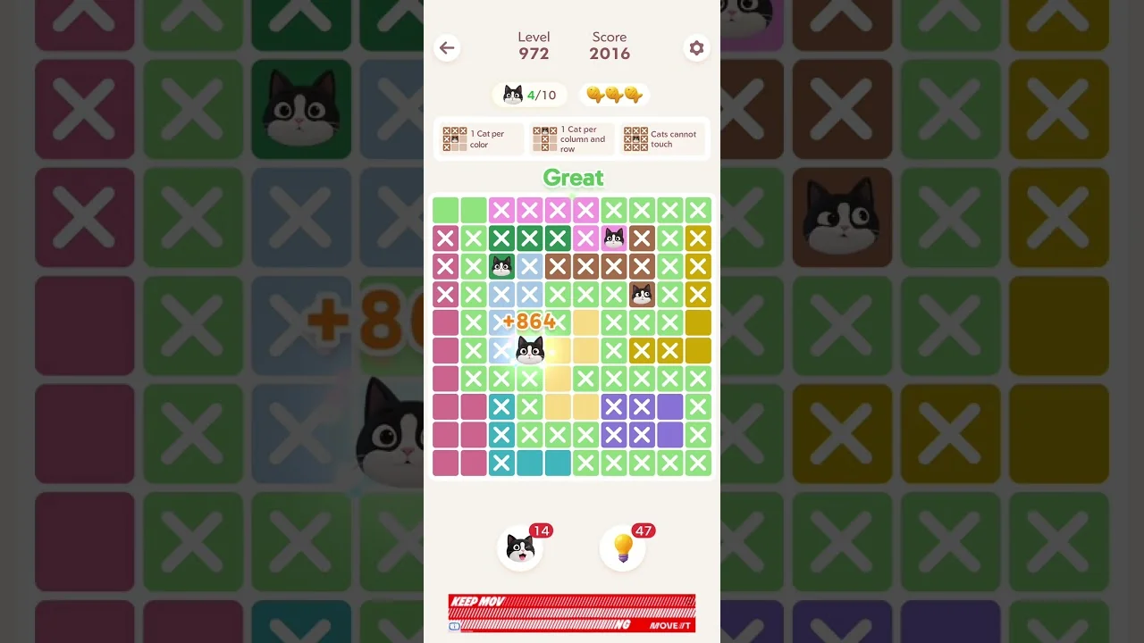 Meowdoku Level 972 board layout
