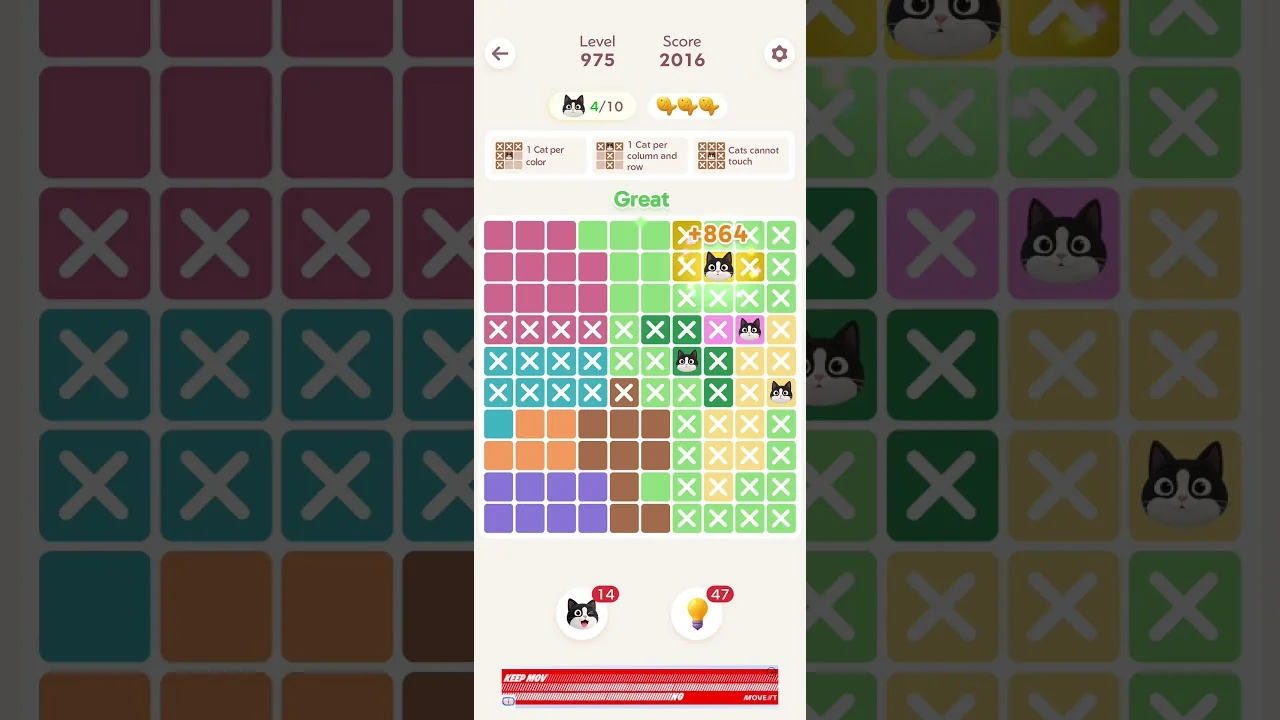 Meowdoku Level 975 board layout