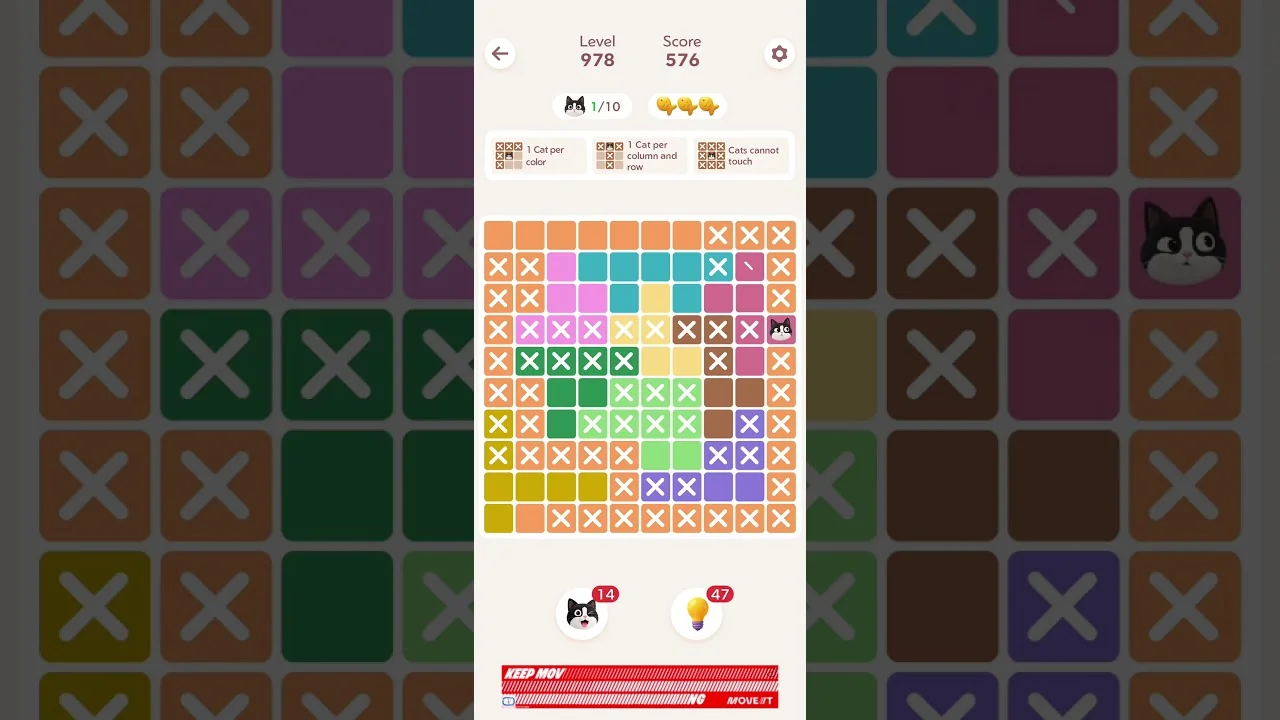 Meowdoku Level 978 board layout
