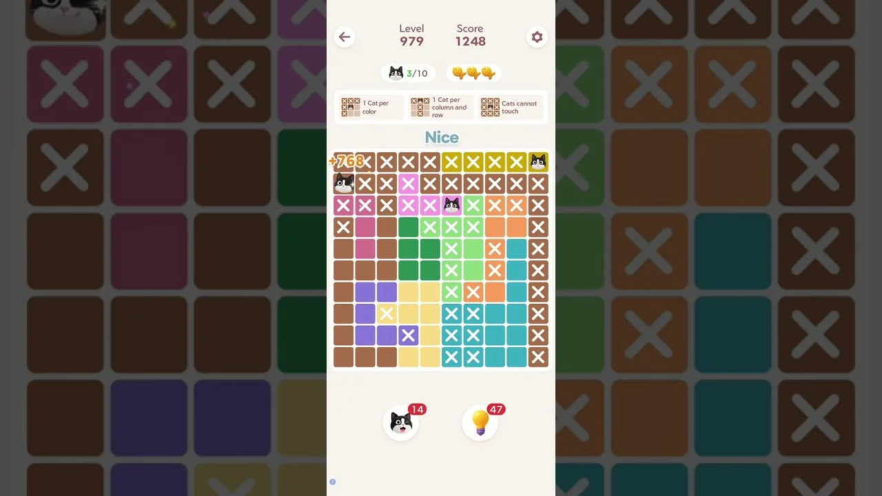 Meowdoku Level 979 board layout
