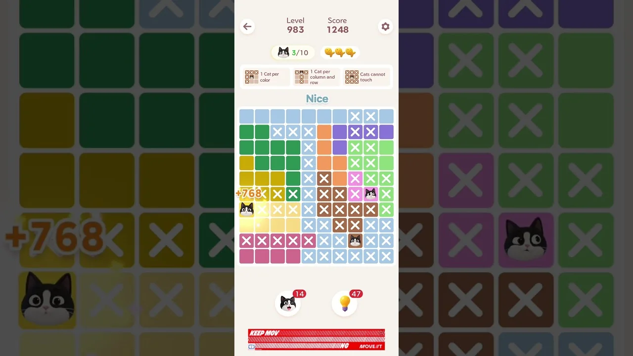 Meowdoku Level 983 board layout