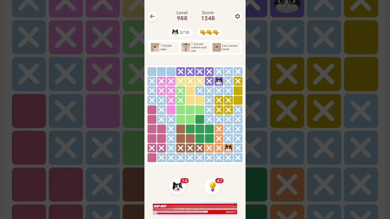 Meowdoku Level 988 board layout