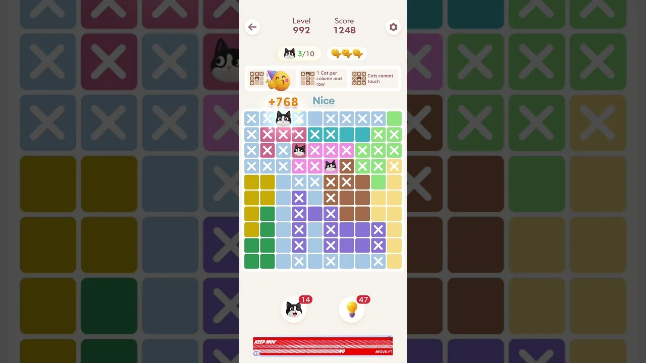 Meowdoku Level 992 board layout