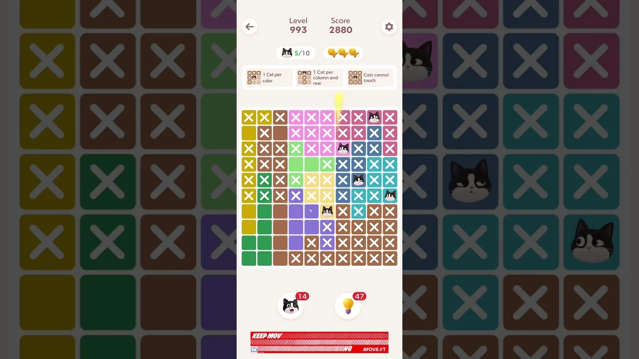 Meowdoku Level 993 board layout