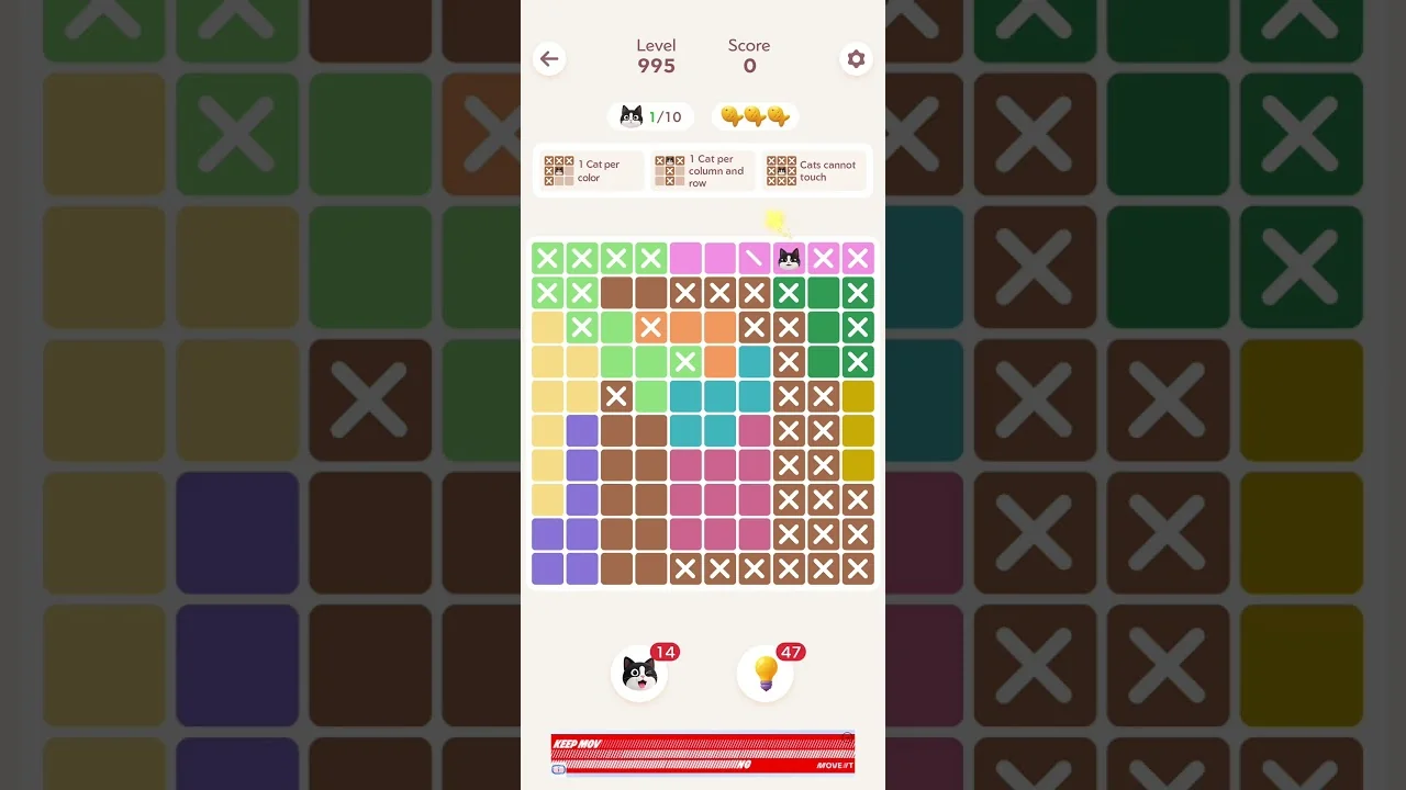 Meowdoku Level 995 board layout