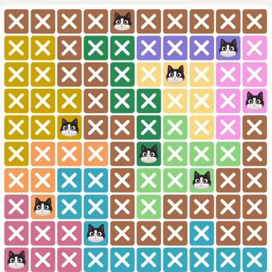 Meowdoku Level 1000 solved board with every cat placed