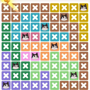 Meowdoku Level 1027 solved board with every cat placed
