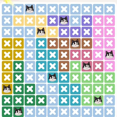 Meowdoku Level 1062 solved board with every cat placed