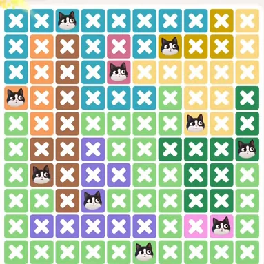 Meowdoku Level 1070 solved board with every cat placed