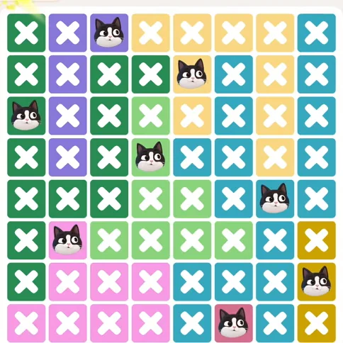 Meowdoku Level 1081 solved board with every cat placed
